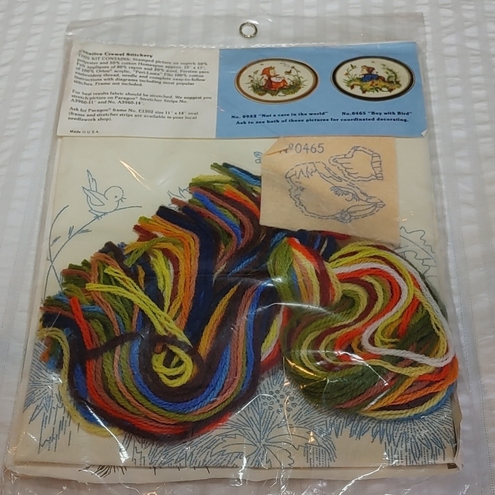 NEW Sealed 1978 Paragon Stitchery/ Embroidery Hummel Boy With Bird Kit - Picture 6 of 8